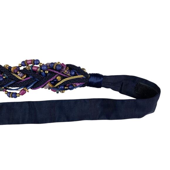 Vintage Carolyn Tanner Designs Belt Beaded Purple Gold Braided Women's One Size - Picture 8 of 8